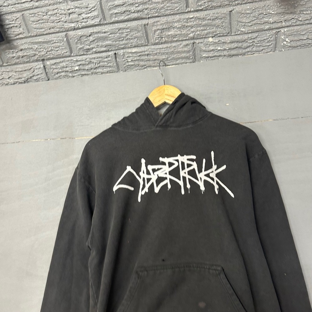 Tesla Cybertruck Graffiti Hoodie‎ Mens Medium Black Pullover Graphic Sweatshirt